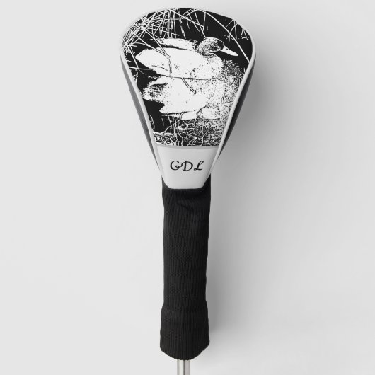 Natuur Black White Duck foto van Reeds Bird Golfheadcover (Voorkant)