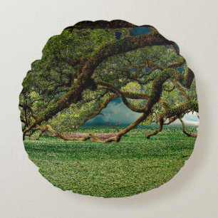 Natuur bladerblad rond kussen