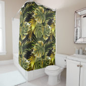 Natuur bladeren bloemen decoratieve eye-catching douchegordijn (In situ)