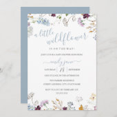 Natuur Blauw Baby shower Kaart (Voorkant / Achterkant)