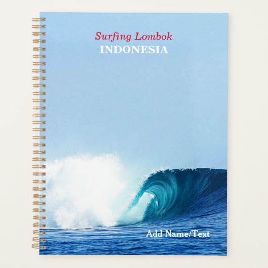 Natuur Blauw Zee Wave Tube Surfen Lombok Island Planner (Voorkant)