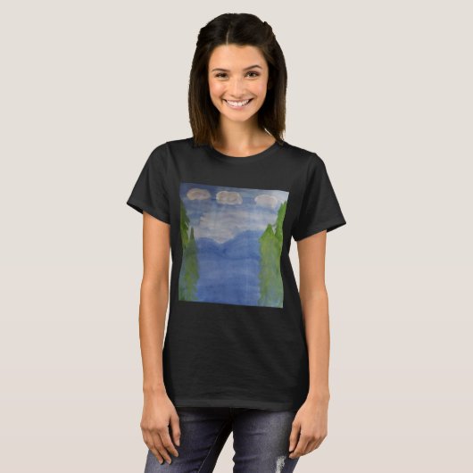 Natuur Blauwe bergen T-shirt (Voorkant volledig)