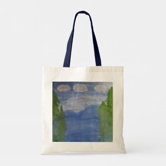 Natuur Blauwe bergen Tote Bag (Achterkant)