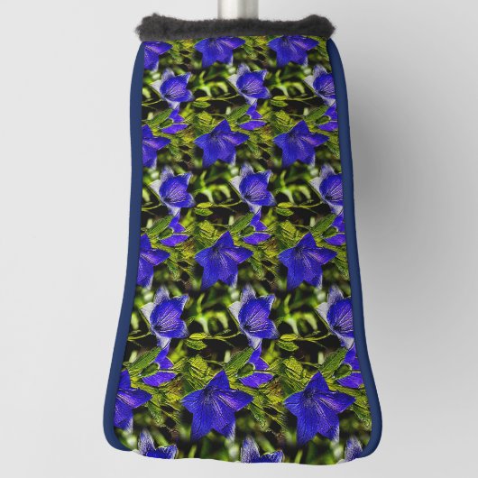 Natuur Blauwe bloemen Golfheadcover (Draai 90)