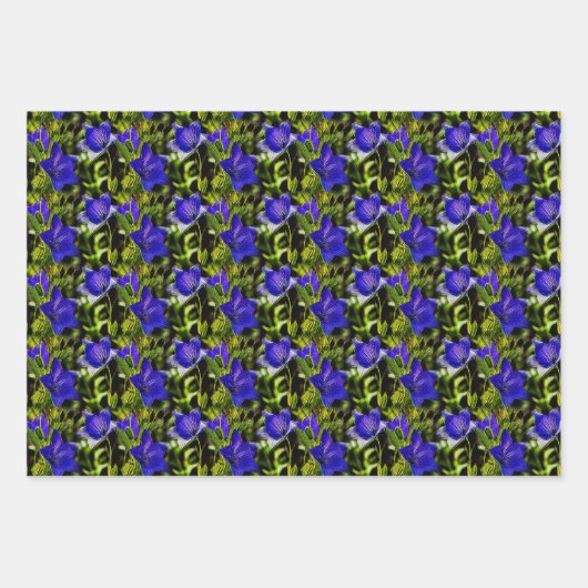 Natuur Blauwe bloemen Inpakpapier Vel (Voorkant 3)