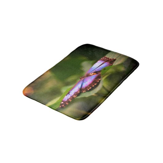 Natuur Blauwe vlinder Sluiten Tint Badmat (Gekanteld)