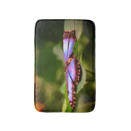 Natuur Blauwe vlinder Sluiten Tint Badmat (Voorkant Verticaal)