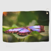 Natuur Blauwe vlinder Sluiten Tint Golfhanddoek (Horizontaal)