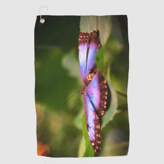 Natuur Blauwe vlinder Sluiten Tint Golfhanddoek (Voorkant)