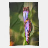 Natuur Blauwe vlinder Sluiten Tint Theedoek (Verticaal)