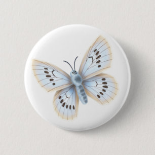 Natuur blauwe vlinder tuininsect ronde button 5,7 cm