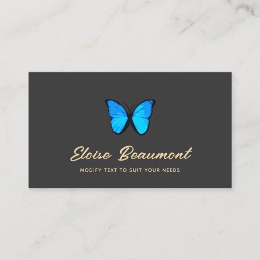 Natuur blauwe vlinder visitekaartje (Voorkant)