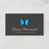 Natuur blauwe vlinder visitekaartje (Voorkant)