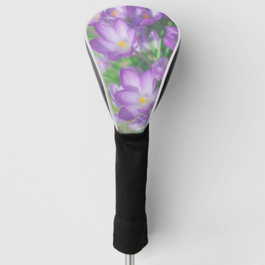 Natuur Bleke Paarse pasta Crocus Flowers Floral Golfheadcover (Voorkant)