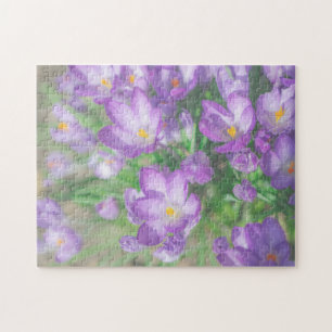 Natuur Bleke Paarse pasta Crocus Flowers Floral Legpuzzel