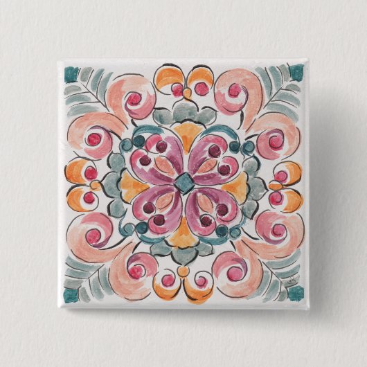 Natuur Bliss Vierkante Button 5,1 Cm (Voorkant)