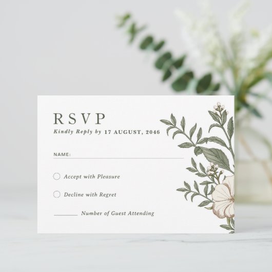 Natuur Bloemen Bloemen Huwelijksuitnodiging RSVP K (Staand voorkant)