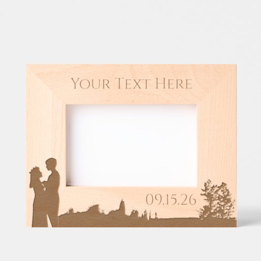 Natuur Bloemen bruiloft gepersonaliseerd Gegraveerde Lijstjes (Voorkant)