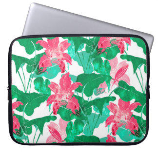 natuur bloemen en bladeren kleurrijk naadloos laptop sleeve
