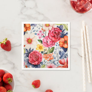 Natuur bloemen kleuren servet