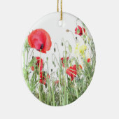 Natuur bloemen van papavervelden keramisch ornament (Rechts)