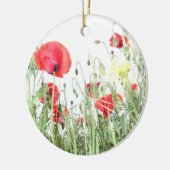 Natuur bloemen van papavervelden keramisch ornament (Links)