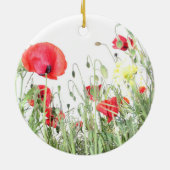 Natuur bloemen van papavervelden keramisch ornament (Achterkant)