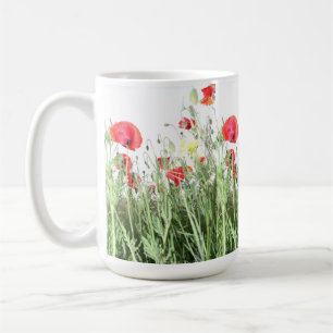 Natuur bloemen van papavervelden koffiemok