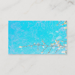  natuur bloemkunst op turquoise visitekaartje