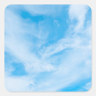 Natuur Blue Sky White Clouds Blank Sjabloon Vierkante Sticker