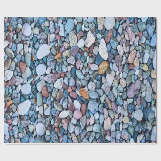 NATUUR BLUE STONES WET PEBBLE PATTERN CADEAUPAPIER (Vlak)