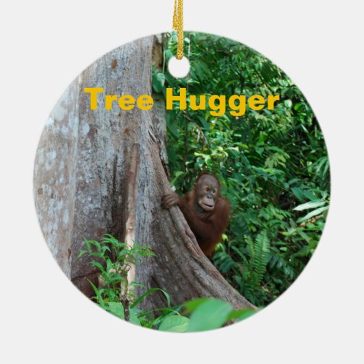 Natuur Boom Hugger Keramisch Ornament (Achterkant)