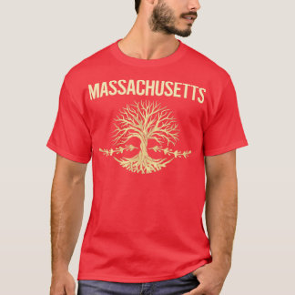 Natuur Boom van de staat Life Massachusetts T-shirt
