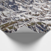 Natuur Bordinaire boomstructuur met sneeuw afgedek Cadeaupapier (Hoek)
