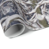 Natuur Bordinaire boomstructuur met sneeuw afgedek Cadeaupapier (Rol Hoek)
