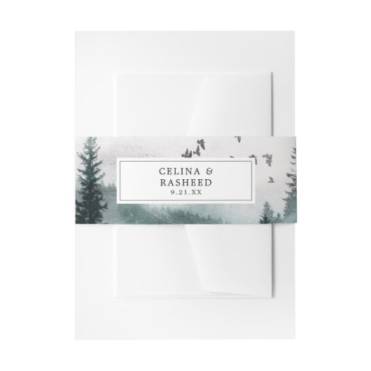 Natuur Bos, Boom & Vogels Uitnodigingen Wikkel (Voorkant Voorbeeld)