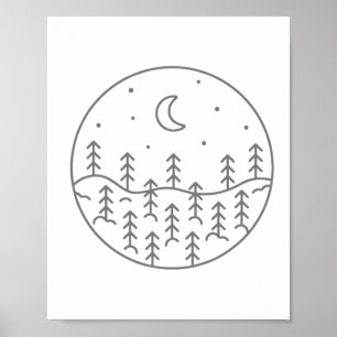 Natuur Bos Kamperen Wandelen Kampeerder Wandelaar  Poster