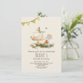 Natuur Bos Paddenstoelen Insecten Taart Verjaardag Kaart (Staand voorkant)