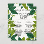 Natuur bos speurtocht spel feestje aankondigingskaart (Voorkant / Achterkant)