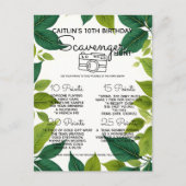 Natuur bos speurtocht spel feestje aankondigingskaart (Voorkant)