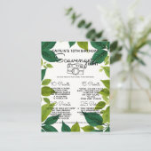 Natuur bos speurtocht spel feestje aankondigingskaart (Staand voorkant)