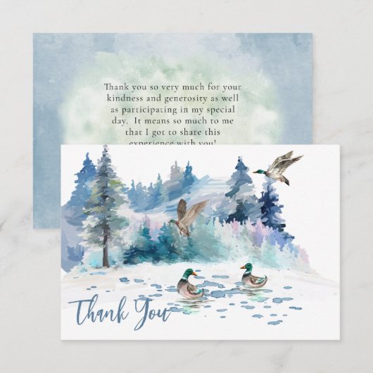 Natuur bos van Eucks Woodland Bedankkaart (Voorkant / Achterkant)