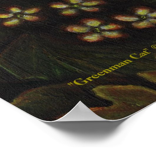 Natuur bos van Greenman Black Cat Poster (Hoek)