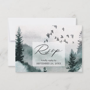 Natuur Bos & Vogels met Maaltijd RSVP Kaart