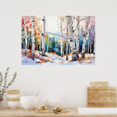 Natuur bos wandkunst print (Keuken)