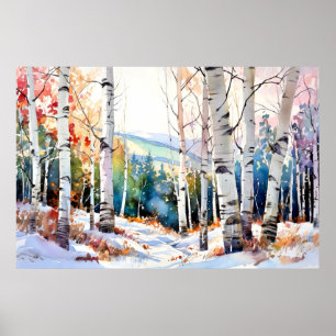 Natuur bos wandkunst print