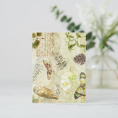 Natuur bos Wildlife Owl Butterfly Briefkaart (Staand voorkant)