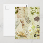 Natuur bos Wildlife Owl Butterfly Briefkaart (Voorkant / Achterkant)