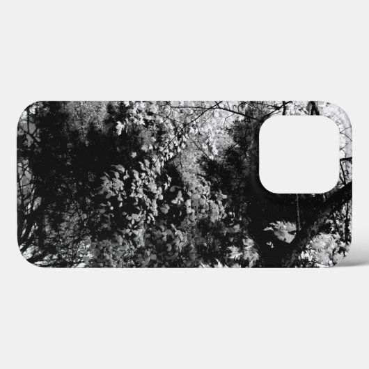 Natuur bosbladeren bladerpatronen zwart wit Case-Mate iPhone case (Achterkant (horizontaal))