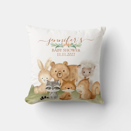 Natuur Bosdieren Baby Kussen (Voorkant)